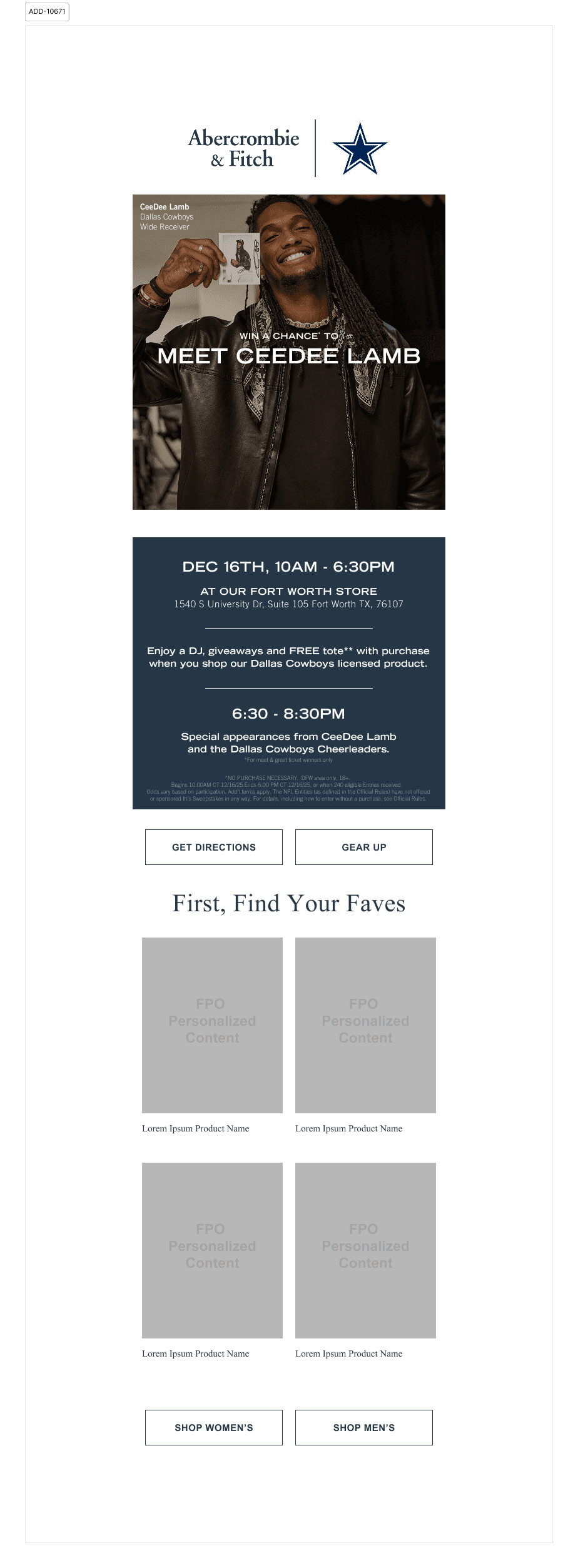 CD LAMB email creative