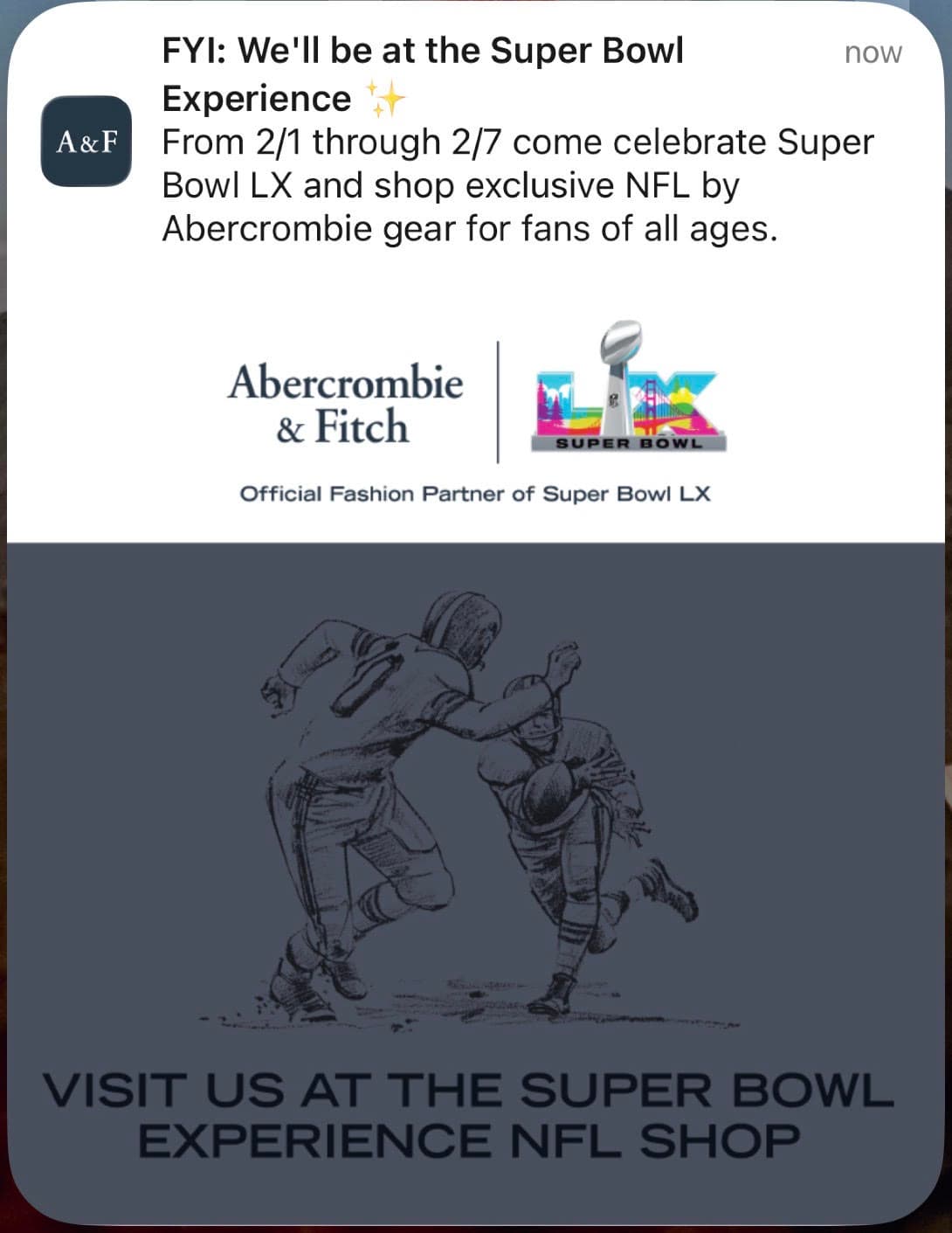 Superbowl push campaign creative