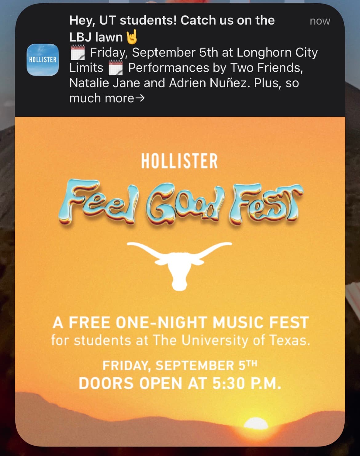 UT ad hoc event push example